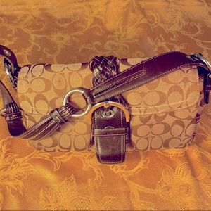 Coach Brown Braided Leather Shoulder Bag